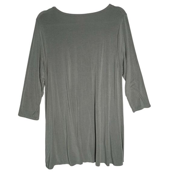 Peruvian Connection Sz XL Modal Scoop Neck Tunic Top High Low Hem Stretchy Flowy - Picture 2 of 9